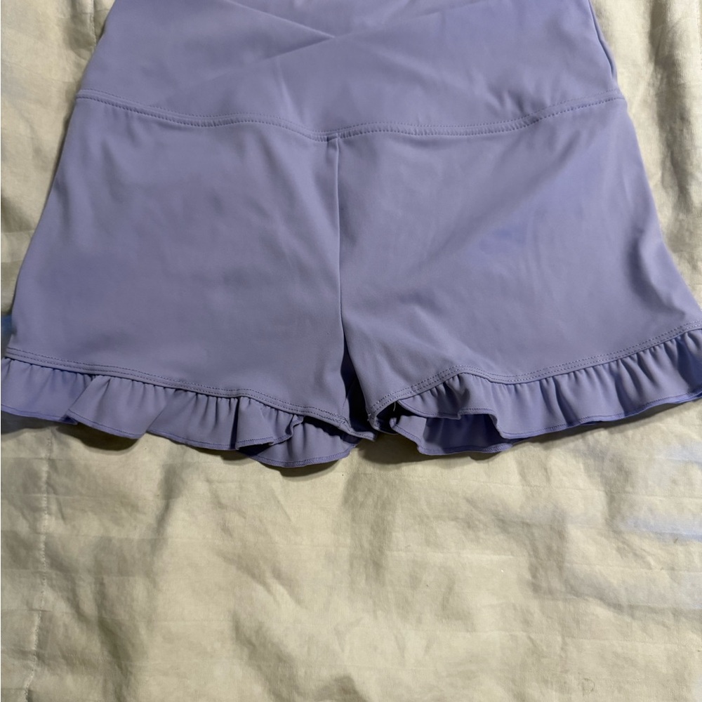Lavender Ruffle Hem Girl’s Shorts